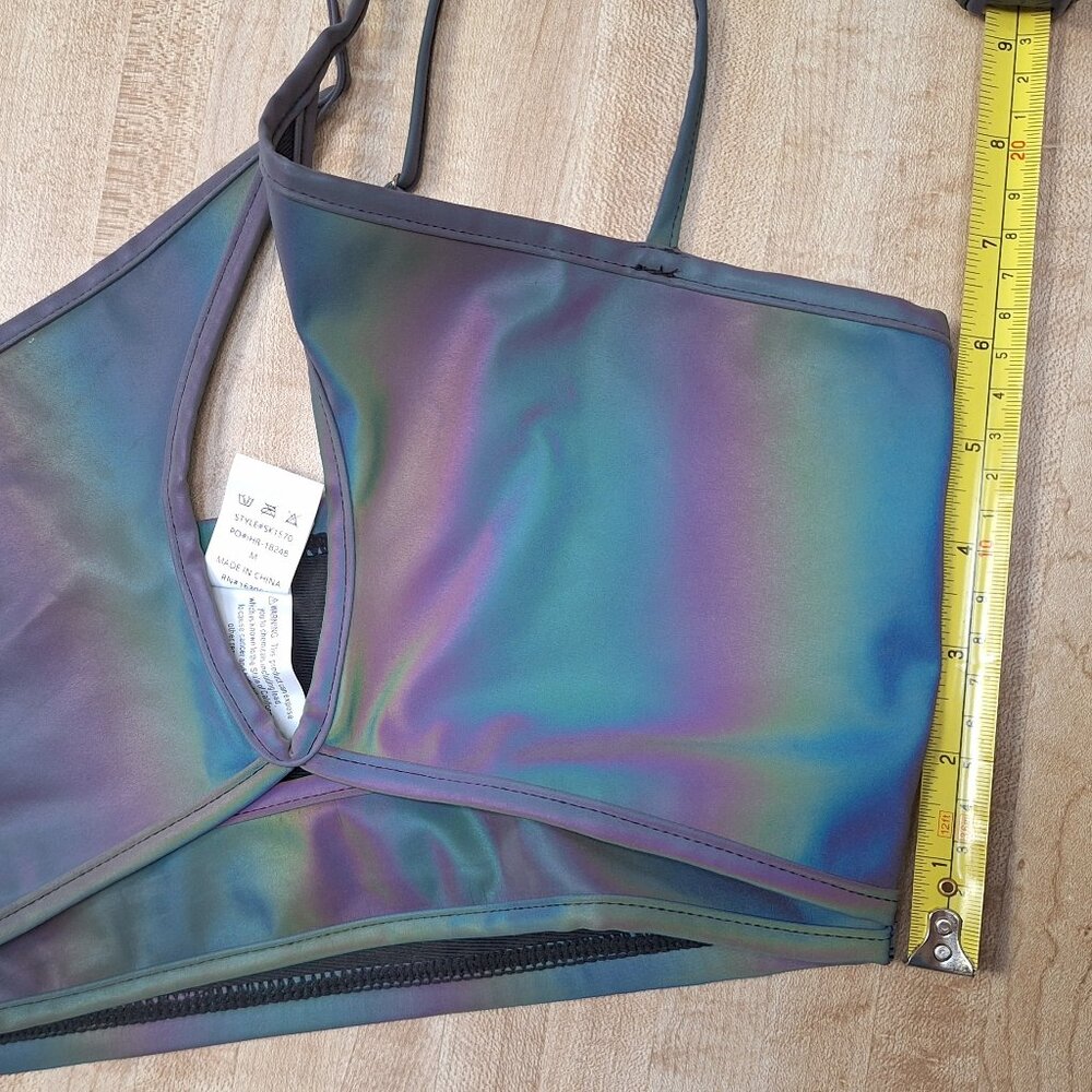 iHeartRaves Party Lights Rainbow Reflective Cutout Top - Picture 8 of 9